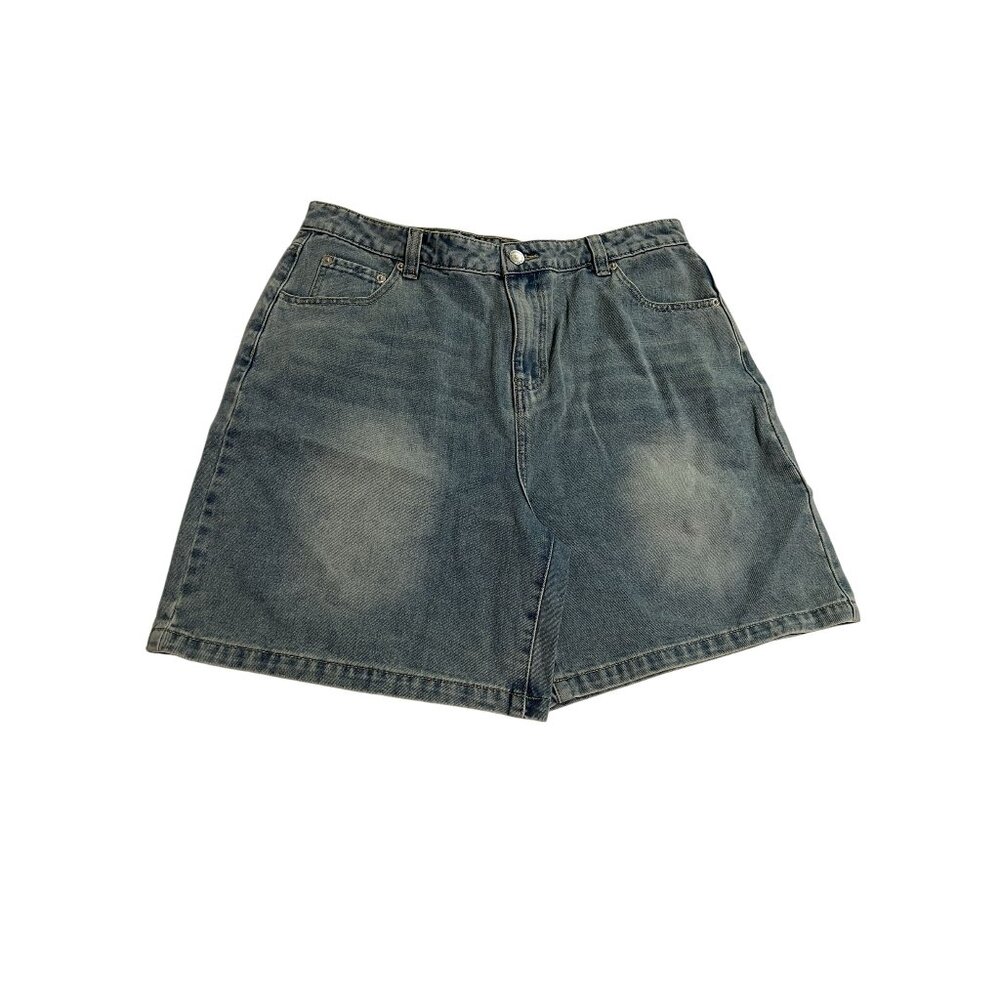Peppermayo Hunter Denim Jorts in Vintage Wash Blue
